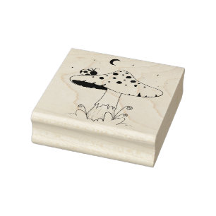 Create Your Own Celestial Spotted Mushroom Ladybug Rubber Stamp