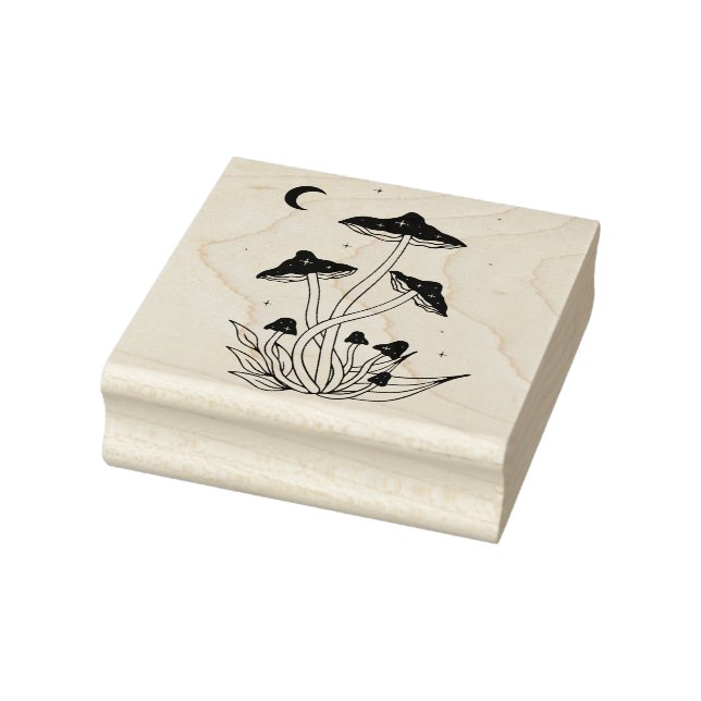 Create Your Own Celestial Starry Night Toadstools Rubber Stamp (Stamp)