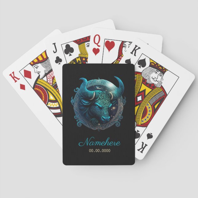 Create Your Own Celestial Taurus Zodiac Playing Cards (Back)