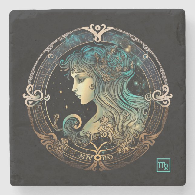 Create Your Own Celestial Virgo Stone Coaster (Front)