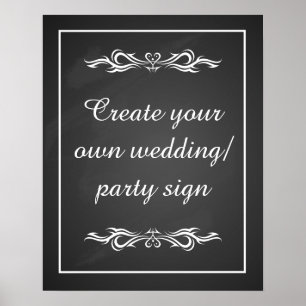 Create your own chalkboard party sign with border
