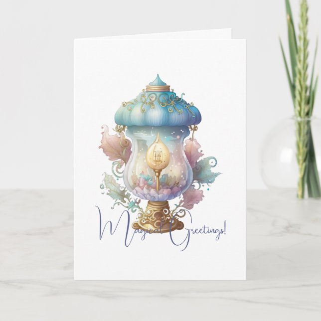 Create Your Own Charming Fairy Lamp Card (Front)