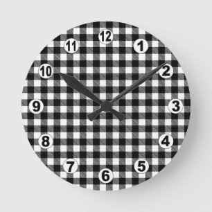 Create Your Own Checkered Wall Clock, custom Round Clock