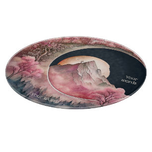 Create Your Own Cherry Blossom Moon Landscape Cutting Board