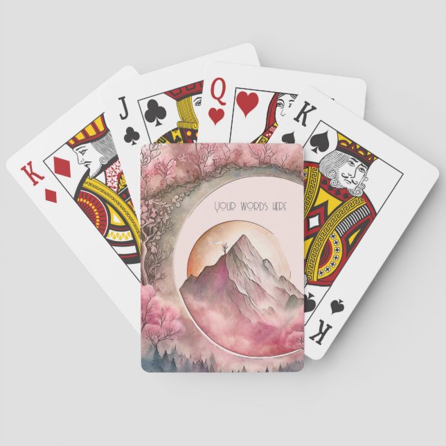 Create Your Own Cherry Blossom Moon Landscape Playing Cards (Back)