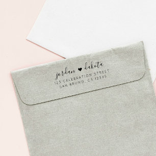 Create Your Own Chic Wedding Red Return Address Self-inking Stamp