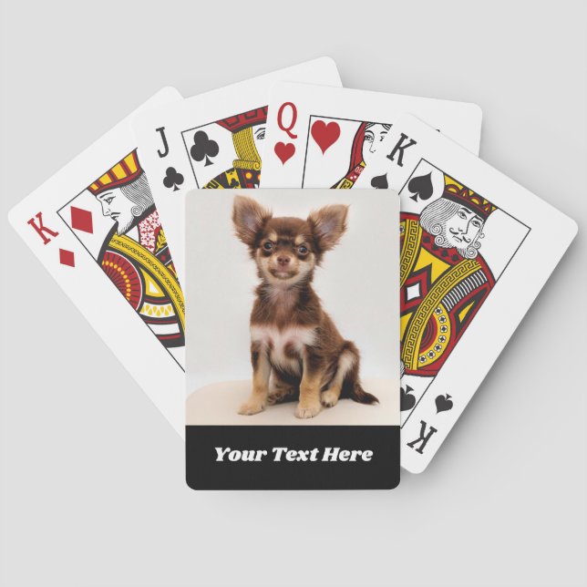 Create Your Own Chihuahua Pet Dog Photo Playing Cards (Back)