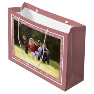 Create your own Christmas dusty rose gift bag! Large Gift Bag