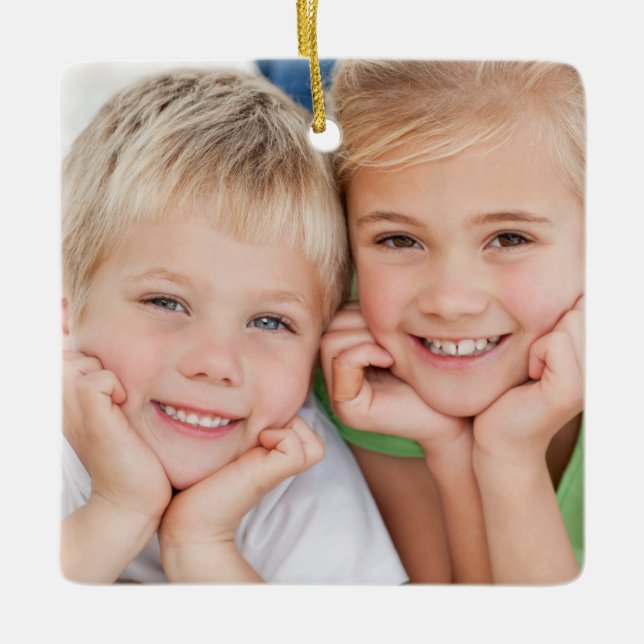 Create Your Own Christmas Family Photo Template Ceramic Ornament (Front)