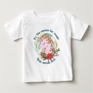 Create Your Own Christmas Magic Unicorn Baby T-Shirt