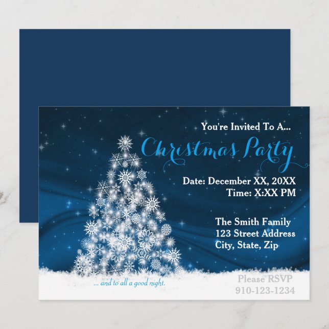 Create Your Own Christmas Party Invitation (Front/Back)