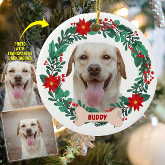 Create Your Own Christmas Wreath with Pet Photo Ceramic Tree Decoration