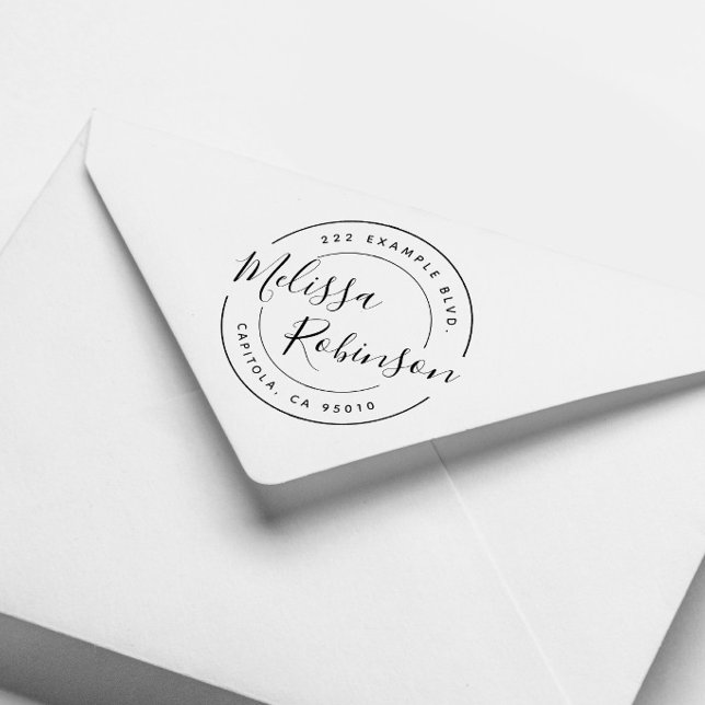 Create Your Own Circle Return Address Script Name Rubber Stamp (Creator Uploaded)