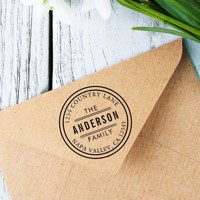 Create Your Own Circle Return Address Self-inking Stamp (Creator Uploaded)