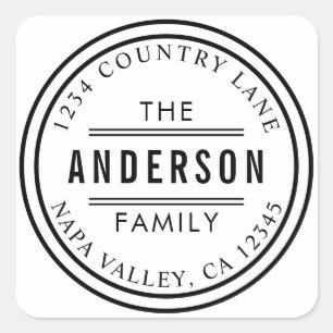 Create Your Own Circle Return Address Square Sticker