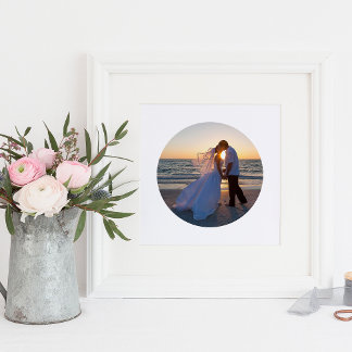 Create Your Own Circle Shape Wedding 8"x8" Photo Print