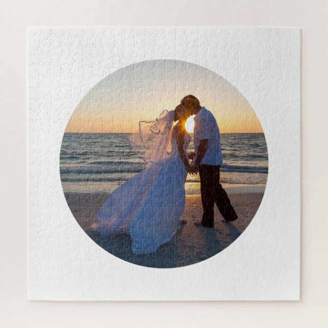 Create Your Own Circle Shape Wedding Jigsaw Puzzle (Vertical)