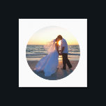 Create Your Own Circle Shape Wedding Photo Canvas Print<br><div class="desc">A circle shape template for your destination wedding or island honeymoon photo. Customise the background colour if you'd like a colourful background for your 24"x24" wrapped canvas wall art. You can also create your own personalised text to add a personal touch. This template will create a circle photo against a...</div>