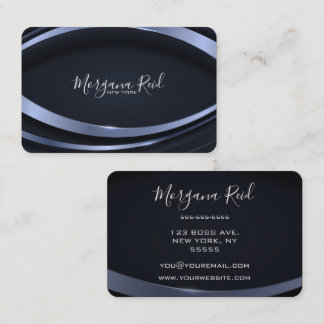 Create Your Own Circular Blue Design Business Card