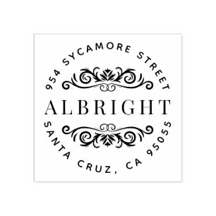 Create Your Own Circular Ornament Return Address Rubber Stamp