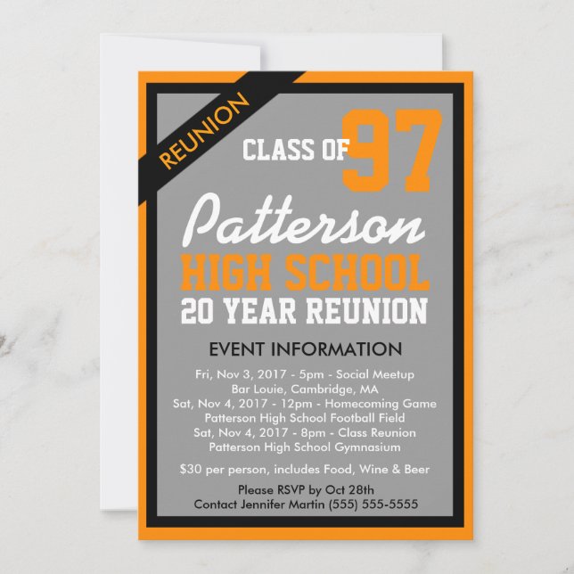 Create Your Own Class Reunion Invitation (Front)