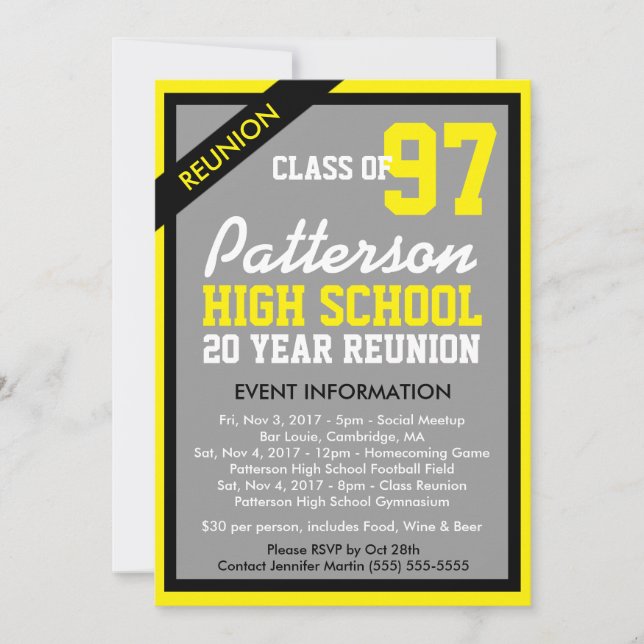 Create Your Own Class Reunion Invitation (Front)