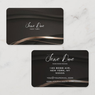 Create Your Own Classic Gold Ribbon Black Business Card