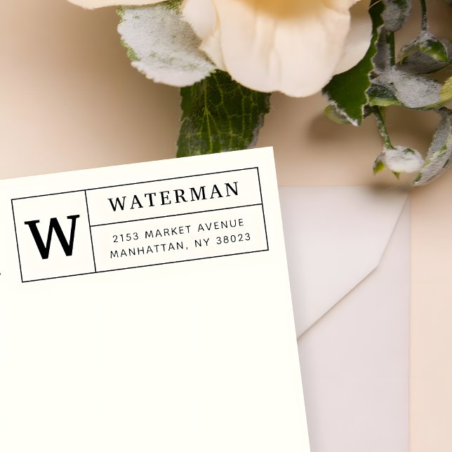 Create Your Own Classic Monogram Return Address Rubber Stamp (Creator Uploaded)