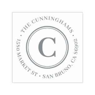 Create Your Own Classic Monogram Return Address Self-inking Stamp