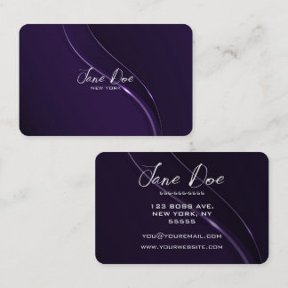 Create Your Own Classic Purple Ribbons Business Card