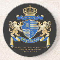 Create Your Own Coat of Arms Blue Gold Lion Emblem