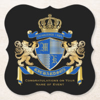 Create Your Own Coat of Arms Blue Gold Lion Emblem