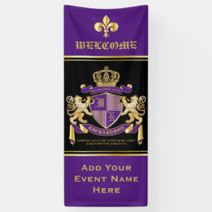 Create Your Own Coat of Arms Purple Gold Emblem Banner