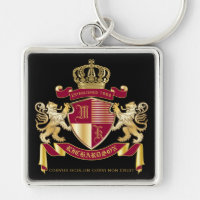 Create Your Own Coat of Arms Red Gold Lion Emblem