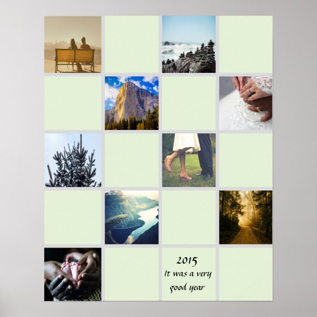 Create Your Own Collage Photos Mint Custom Colour Poster (Front)