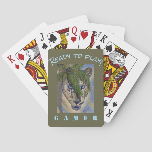 Create Your Own College Gamester Leopard Tiger  Playing Cards (Back)