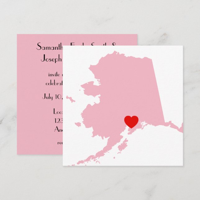 Create Your Own Colour Alaska Wedding Invitation (Front/Back)
