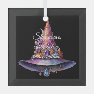Create Your Own Colourful Bejeweled Witch Hat Glass Tree Decoration
