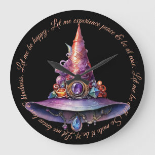 Create Your Own Colourful Bejeweled Witch Hat Large Clock