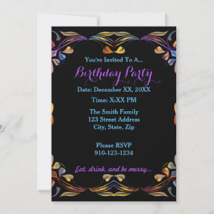 Create Your Own Colourful Birthday Party Invitatio Invitation