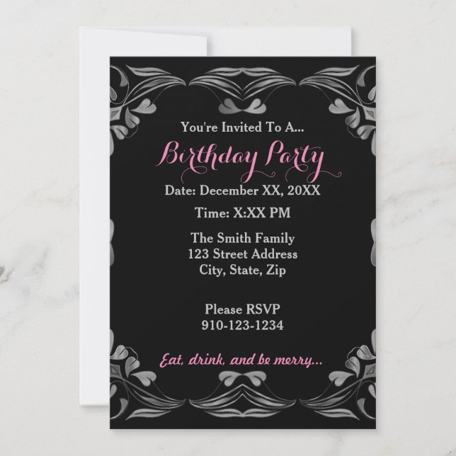 Create Your Own Colourful Birthday Party Invitatio Invitation (Front)