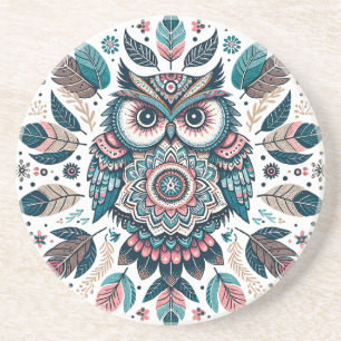 Create Your Own Colourful Boho Totemic Owl Mandala Coaster