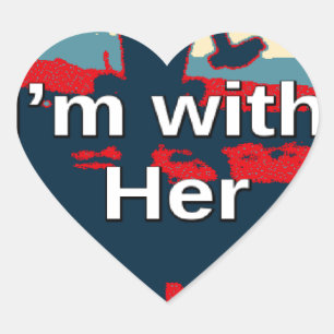 Create Your Own Colourful Change I am With Her   Heart Sticker
