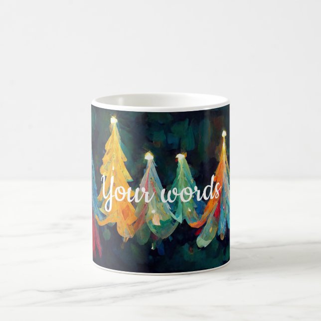Create Your Own Colourful Christmas Trees Magic Mug (Center)