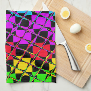 Create Your Own Colourful cute pretty tiles design Tea Towel