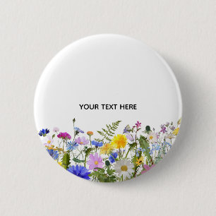 Create Your Own Colourful Floral 6 Cm Round Badge