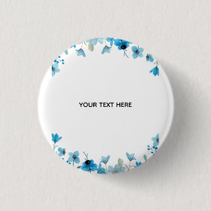 Create Your Own Colourful Floral Border  3 Cm Round Badge