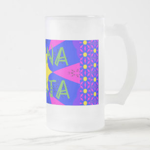 Create Your Own Colourful Hakuna Matata cute prett Frosted Glass Beer Mug