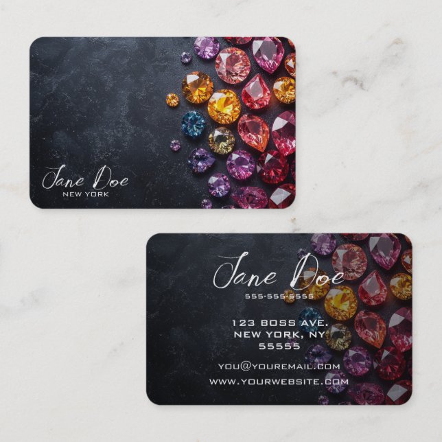 Create Your Own Colourful Jewels Business Card (Front/Back)