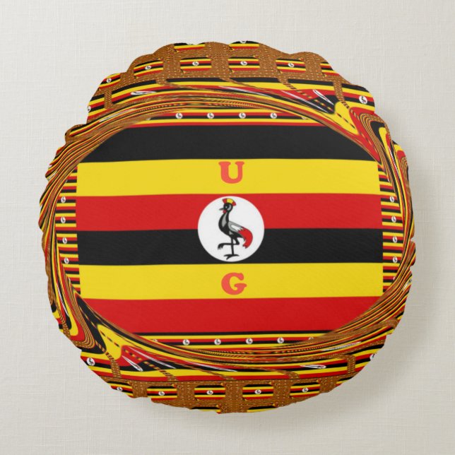 Create Your Own Colourful U G Colours art design Round Cushion (Front)